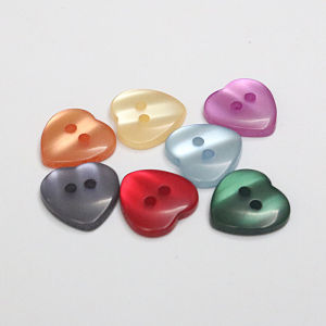 Resin Heart Shaped Shirt Buttons Pearl Pink Ladies Sweater Cardigan Red Clothes Decorative Buttons 10-9mm Sewing DIY Accessories