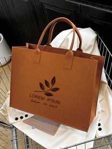 New Arrival Felt Bag Customized Logo Enterprise Bag Handbag Large Capacity Totes Mummy Travel Environmental-Friendly Shopping Bag