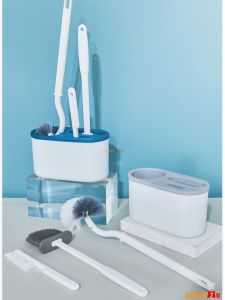 3in1 Toilet Brush Set Silicone TPR With Wall Mount Holder Base Flexible Toilet Bowl Cleaning Brush BERUS MANGKUK TANDAS