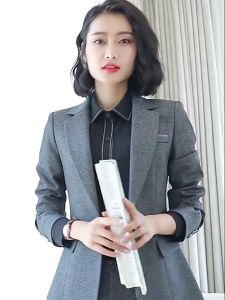 RYRYSTYLE Spring and Autumn Traditional OL Classic Long sleeved Professional Pants Set Interview Sales Formal Work Suit 1105 Blazer