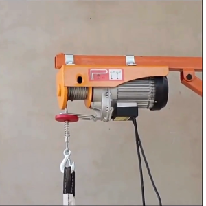 Tời nâng điện treo PA600 pả lăng điện mini nâng hạ vật liệu xây dựng điện áp 220VAC chiều dài cáp 18 mét