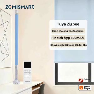 Motor Rèm Cuốn Thông Minh Zemismart Zigbee Sạc Lại Được Tương Thích Với Ứng Dụng Tuya Smart Life Dành Cho Ống 17mm/25mm/28mm