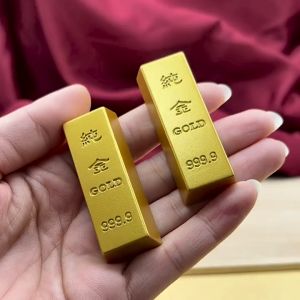 Emas Batangan Palsu Batangan Emas Logam Emas Batang Mainan Hiasan Gold Bar Simulasi