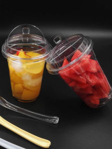 Thickened PET Cup Disposable Plastic Transparent High Transparent Milk Tea Juice Cold Drink Cup for Catering Tableware