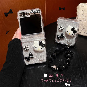 Kitty Cat Design Phone Case for ZFlip6/ZFlip5/ZFlip4/ZFlip3 Full Cover Hinge Protection Womens Style Foldable Screen Anti-Fall