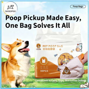 SKISOPGO Pet Poop Bags Double-layered Pick Up Bag Dogs Portable Tissue Disposable Trash Bags No Dirty Hands
