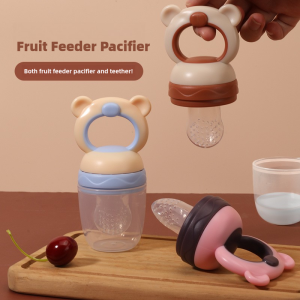 1 Pc Baby Fruit Feeder Pacifier Bear Design For Food Feeding Silicone Mesh Bag Bite Vegetable And Juice Toddler Teething Toy