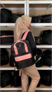 Peonia PNA SAVINA Water Resistant Tas Ransel Besar Wanita Laptop Backpack Punggung Kantor Kerja Sekolah Kuliah Outdoor Trendy Fashion Style Travel Casual Anak Remaja Perempuan Selempang Cewek Bag