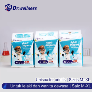 Dr Wellness Adult Tape Diaper Ultra Absorbent Breathable Soft Leakproof Disposable Diaper Premium Daily Use Ready Stock Malaysia