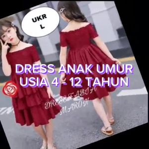 Baju Dress Anak Perempuan Umur 7-9 Tahun: Sabrina Susun Fabia & Pink