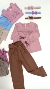 Setelan Panjang Anak Perempuan 1-14 Tahun: Blouse dan Celana