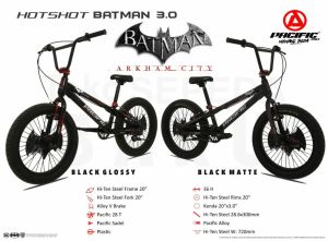 TB - Sepeda BMX PACIFIC HOTSHOT BATMAN 3.0 Ukuran 20 Inch