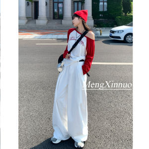 High Waist Wide Leg Denim Jeans Womens Early Autumn New Style Pleated Loose Slimming Floor-Length Casual Pants
