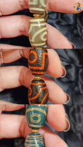 Natural Tibetan One to Nine Eyes Duo Bao Barrel Dzi Bracelet