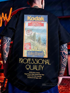 Kodak | Summer Versatile Mens T-shirt Kodak Film Printed Cotton T-shirts For Men Women Casual Sports Loose Short Sleeve Couple Tees