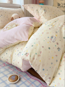 Nanjiren | Cute Cartoon Print All Cotton Bedding Set for Four Seasons