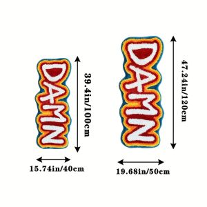 VIKAMA Cartoon Letter Design Floor Mat Soft Plush Bright Red And Blue "Damn" Design Carpet Home Decoration Carpet