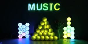 Smart LED Hexagonal Wall Light Quantum Panel APP DIY Music Sync Night Light Game Room Bedroom Home Decor Birthday Christmas Gift