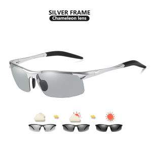 CoolPandas Photochromic Sunglasses Men Polarized Rimless Outdoor Sport Driving Glasses Day Night Chamelon Goggle zonnebril heren