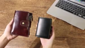 HUMERPAUL Smart Pop Up Card Wallet for Men RFID Genuine Leather Card Case Slim Women Zip Coin Purse with Notes Compartment