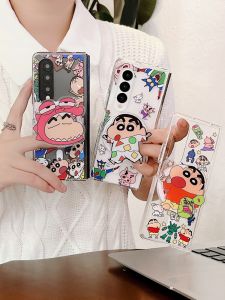 Creative Korean Style Magnetic Cartoon Crayon Shinchan Phone Case for Galaxy Z Fold7 Full Cover Foldable Anti-slip Protective Shell