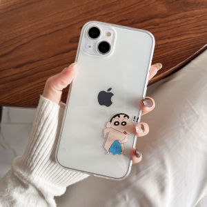 Cartoon Crayon Shinchan Silicone Phone Case Protective Anti-fall Shell for Apple 14 iPhone 12 pro Max 16 Max 15 Straight Edge 8 plus