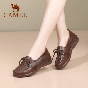CAMEL | Giày Da Thông Khí Rỗng Cho Mẹ