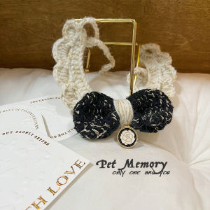 Adorable Knitted Pet Hat Scarf Small Fragrance Style Dog Head Cat Cap Warm Cozy Knitwear for Pets Universal Pet Accessories