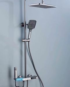 shower set termostat gun grey hotel home lift booster nozzle tampilan digital pintar tenaga air