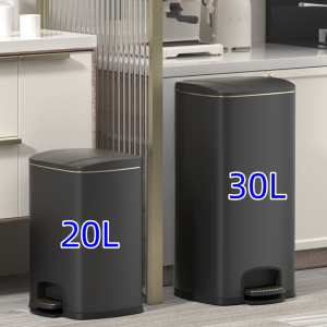 20L/30L Stainless Steel Aesthetic Trash Bin Can with Pedal for Room Kitchen Garbage Bin Container with Cover Trash Bin Large Outdoor