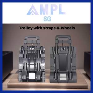 Shopping Trolley Foldable | 4-Wheels | Grocery Trolley | Mini Foldable Trolley with straps | Compact portable | Shopping Trolleys with Ropes (Light Weight)