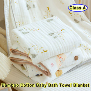 6-layer Bamboo Cotton Baby Blanket Swaddle Stroller Cover Super Soft Absorbent Bath Towel 105*105CM