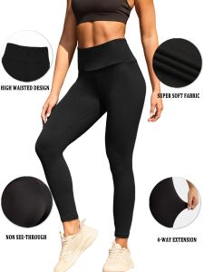 Womens Super Soft Leggings High Waisted Tummy Control No See Through Workout Yoga Running Athletic Push Up Gym Fitness Leggings