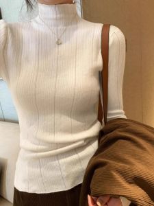 HUOLISI | Elegant High Neck Knitwear White