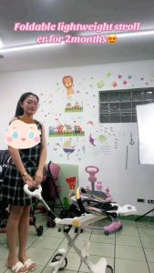 Baby rotateable push stroller lightweight foldable high-view baby stroller four-wheel stroller