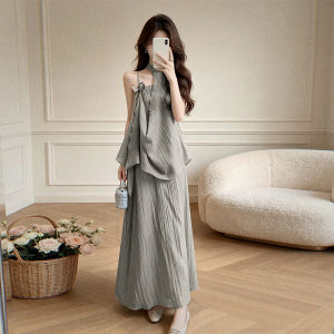 SENWA | Đầm Dài Màu Xám Phong Cách Trung Quốc Elegante