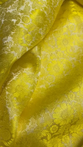 Vải lụa may áo dài tơ tằm Palacesilk hoa cúc vàng chanh siêu nhẹ#mềm mượt#thoáng mát