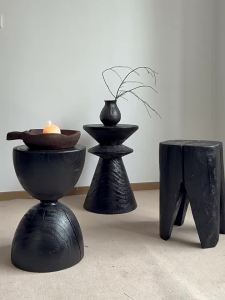 Japanese Zen Style Solid Wood Side Table