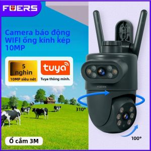Camera IP Không Dây WIFI FUERS 5K 10MP Hai Ống Kính Giám Sát CCTV Ngoài Trời An Ninh Nhà Thông Minh Với Tính Năng Tự Động Theo Dõi Và Báo Động Tương Thích Với Tuya