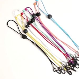 เชือกกันแดด เชือกกันลม เชือกหน้ากาก เชือกยางยืด เชือกปรับหัวเข็มขัดhp5338-สายคล้องแมสเส้นกลม พร้อมลูกปัดล๊อคสาย太阳帽防风绳 口罩绳弹性松紧可调节卡扣耐用不脱绳