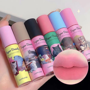 Kawaii Cat Cream Texture Lip Tint Korean Style Non-Stick Matte Finish Lip Color for Girls Long Last Lip Makeup