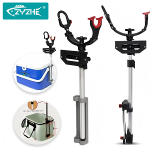 ZYZHE Fishing Rod Bracket Retractable and Removable Adjustable Angle Aluminium Alloy Rod Holder Fishing Box Accessories Tackle