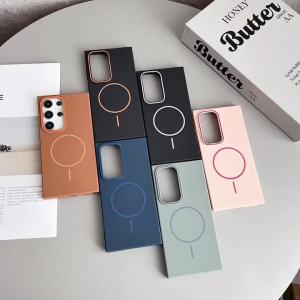 Matte Silicone Magnetic Wireless Charging Case For Samsung Galaxy S25 Edag S24 Plus S23 FE S22 S26 Ultra Soft Shockproof Cover