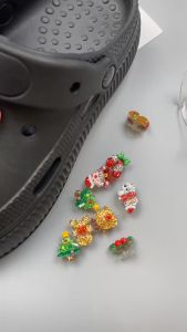 Bộ 16 Sticker Charm 3D chủ đề Noel lấp lánh DIY Mayto gắn Dép Cross Dép Sục Cá Sấu JB-241