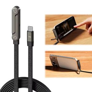 240W Fast Charging Foldable Mobile Phone Holder Data Cable Multi-Angle Adjustment Non-Stop Charging Phone Holder Applicable to For Apple 15-17 /Huawei Xiaomi Honor