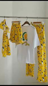 33Korean Designer Series Cute Funny Yellow Chicken Cartoon Tweety Bird Short-Sleeved T-shirt Pajamas Home Wear for Women