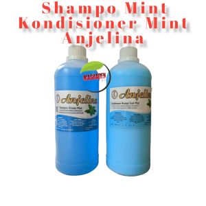 SHAMPOO KONDISIONER AROMA MINT 1LITER ANJELINA SHAMPO KONDISIONER SALON BARBERSHOP WANGI MINT BAGUS MURAH LEMBUT