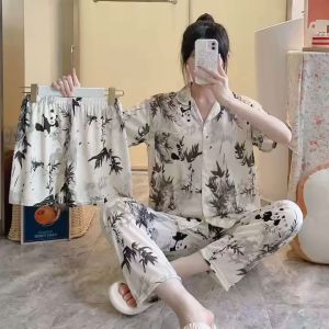 fashion58 2025 New 3in1 Korean Cotton sleepwear Shortsleeve pajama /nightwear/loungewear set for girl #05