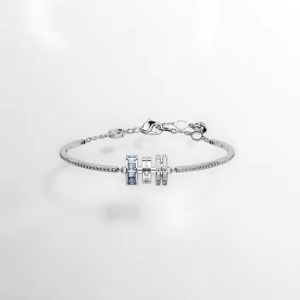 💖Swarovski💖(New) Connexus mixed cut "Love is around" blue diamond bracelet S925 sterling silver womens fashion bracelet hypoallergenic non-allergenic Valentines Day gift birthday gift for girlfriend bestie