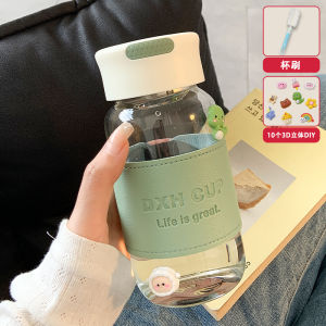 แก้วน้ำชาแก้วเซรามิกสำหรับผู้หญิง ทรงเรียบง่าย ขนาดเล็ก น้ำหนักเบา แยกชั้นสำหรับใส่ชา แก้วน้ำใสสำหรับดื่มน้ำชาแบบแยกชั้น